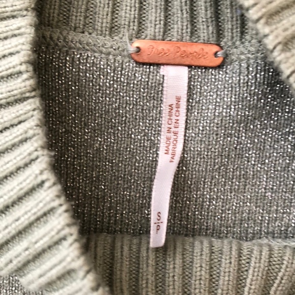 *CLOSET CLOSING* Free People Starry Night Metallic Pullover Sweater Frosted Fern - Picture 10 of 13